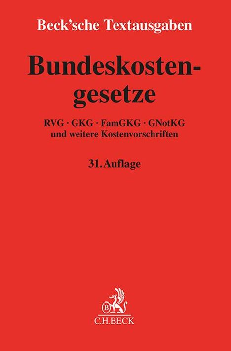 Bundeskostengesetze, Buch