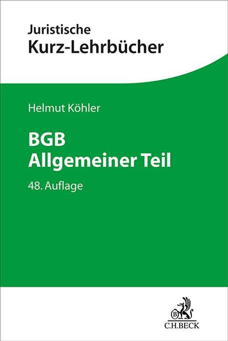 Helmut Köhler: BGB Allgemeiner Teil, Buch