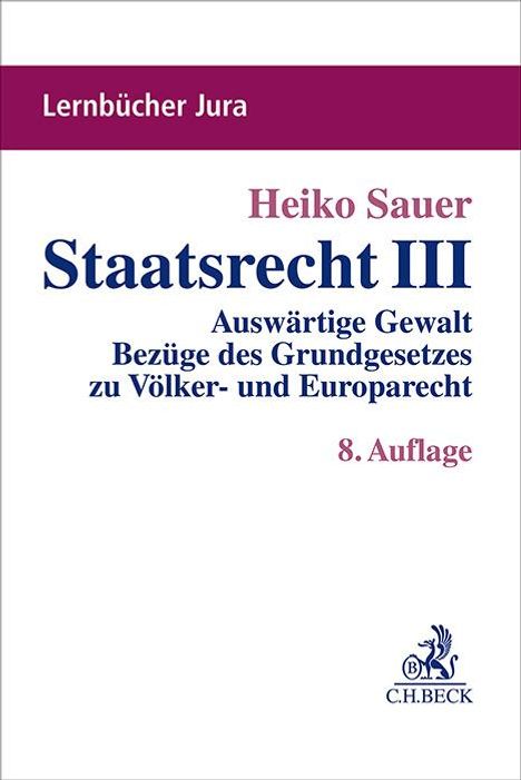 Heiko Sauer: Staatsrecht III, Buch