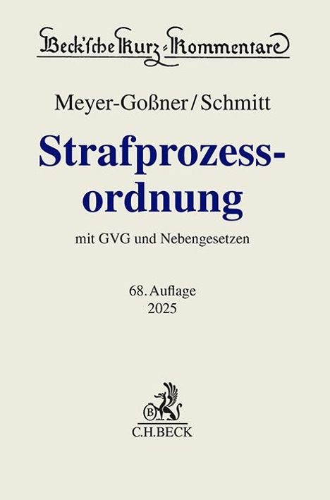 Bertram Schmitt: Strafprozessordnung, Buch