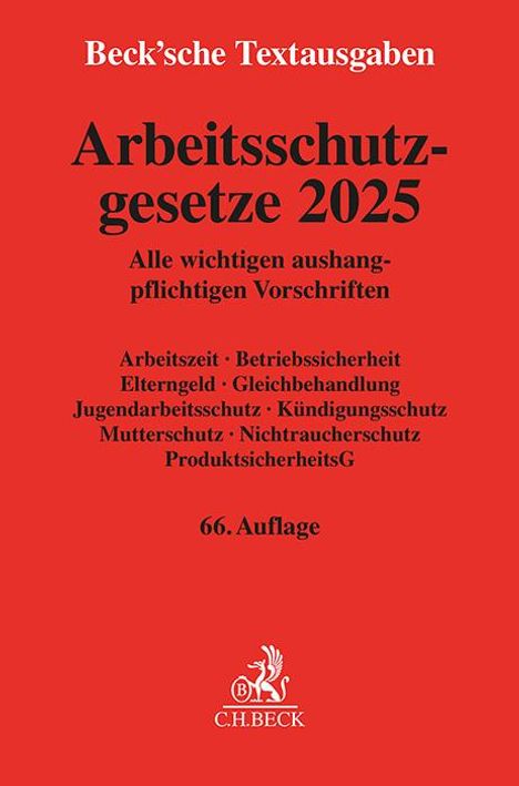 Arbeitsschutzgesetze 2025, Buch