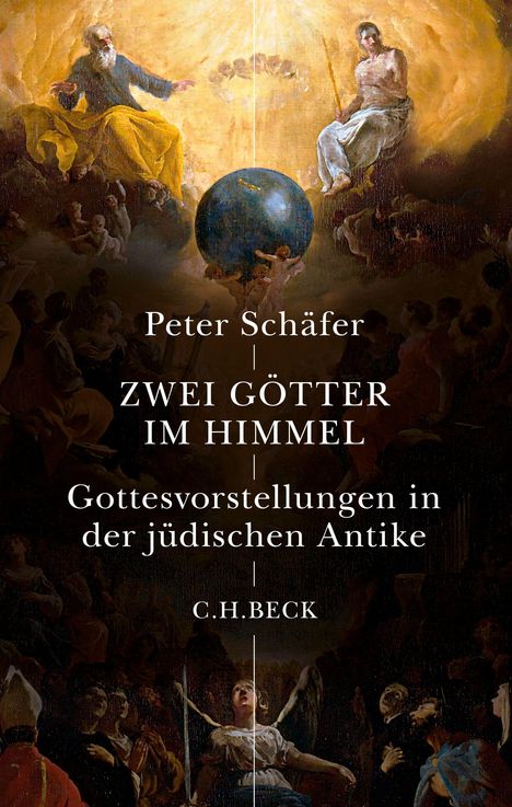 Text: Peter Schäfer, ZWEI GÖTTER IM HIMMEL, Gottesvorstellungen in der jüdischen Antike, C.H.Beck. 
Illustration himmlischer Szenen.
