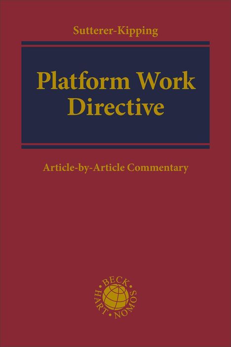 Oben steht „Sutterer-Kipping“, in der Mitte „Platform Work Directive“ und unten „Article-by-Article Commentary“.