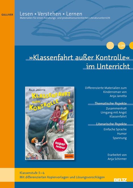 Anja Schirmer: 'Klassenfahrt außer Kontrolle' im Unterricht, Buch