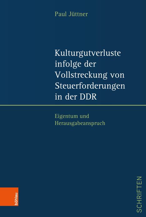 Paul Jüttner: Kulturgutverluste infolge der Vollstreckung von Steuerforderungen in der DDR, Buch