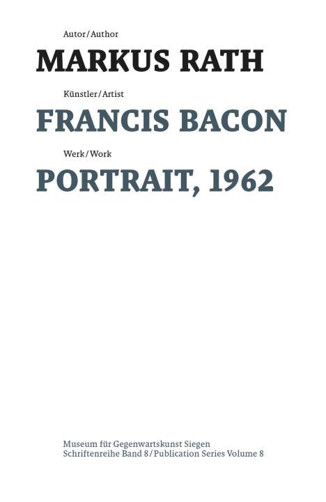 Markus Rath: Francis Bacon, Buch