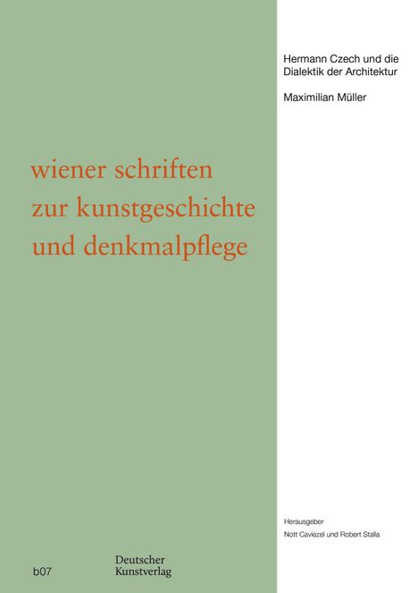 Maximilian Müller: Hermann Czech und die Dialektik der Architektur, Buch