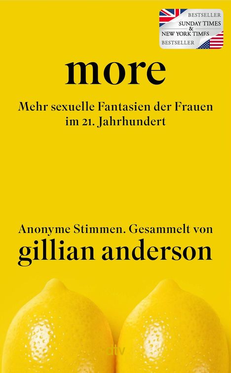 Bestseller-Logo. Titel: "more". Untertitel: "Mehr sexuelle Fantasien der Frauen im 21. Jahrhundert". Zwei Zitronen unten.