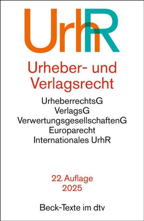 Urheber- und Verlagsrecht. UrhR, Buch