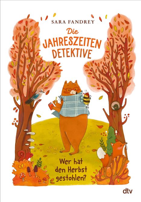„Die Jahreszeiten-Detektive: Wer hat den Herbst gestohlen?“ zeigt Tiere in einem herbstlichen Wald.