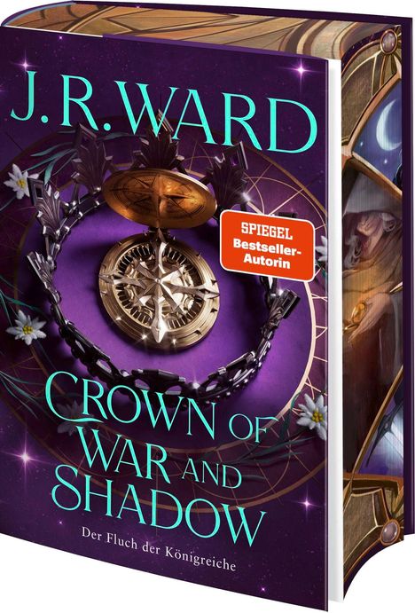 Das Cover zeigt den Titel "Crown of War and Shadow" von J.R. Ward und das Label "SPIEGEL Bestseller-Autorin".
