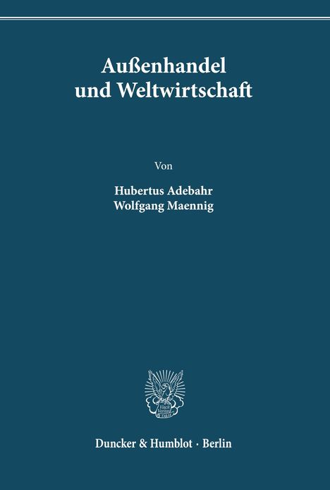 Hubertus Adebahr: Außenhandel und Weltwirtschaft., Buch