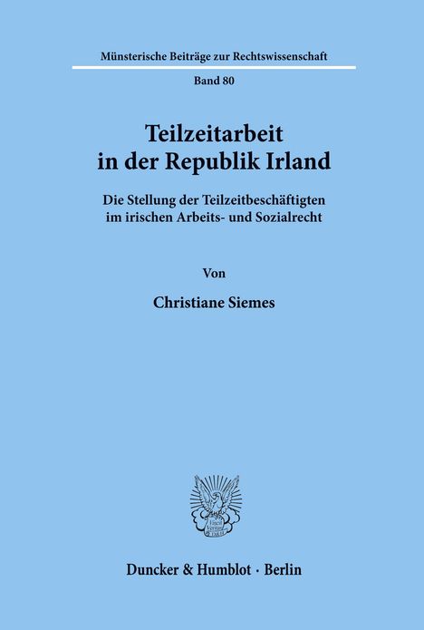 Christiane Siemes: Teilzeitarbeit in der Republik Irland., Buch