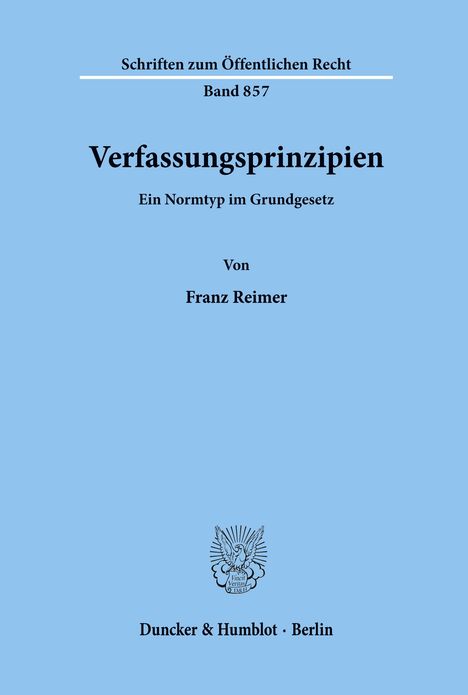 Franz Reimer: Verfassungsprinzipien., Buch