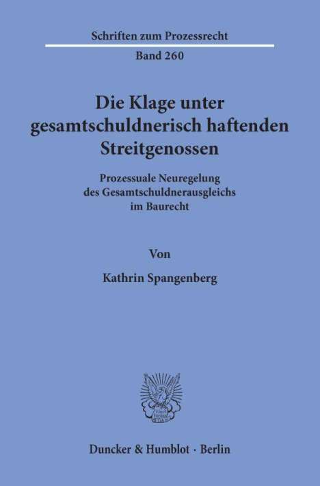 Kathrin Spangenberg: Spangenberg, K: Klage unter gesamtschuldnerisch haftenden St, Buch