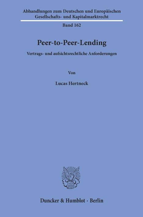 Lucas Hertneck: Hertneck, L: Peer-to-Peer-Lending., Buch