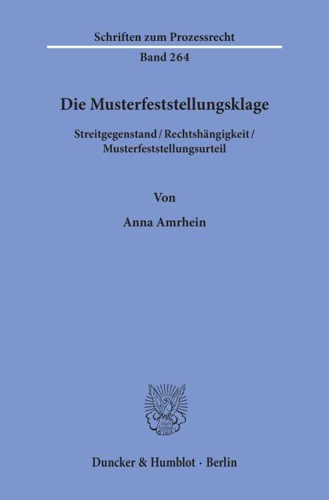 Anna Amrhein: Amrhein, A: Musterfeststellungsklage, Buch