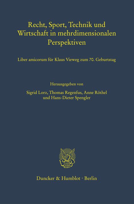 Recht, Sport, Technik und Wirtschaft in mehrdimensionalen Perspektiven., Buch