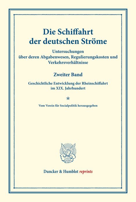 Eberhard Gothein: Die Schiffahrt der deutschen Ströme., Buch