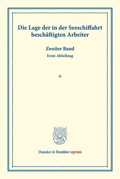 /: Die Lage der in der Seeschiffahrt beschäftigten Arbeiter., Buch