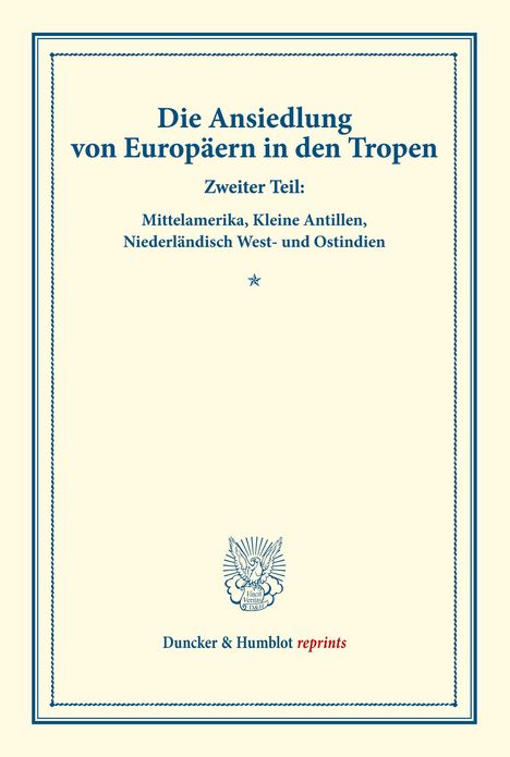/: Die Ansiedlung von Europäern in den Tropen., Buch