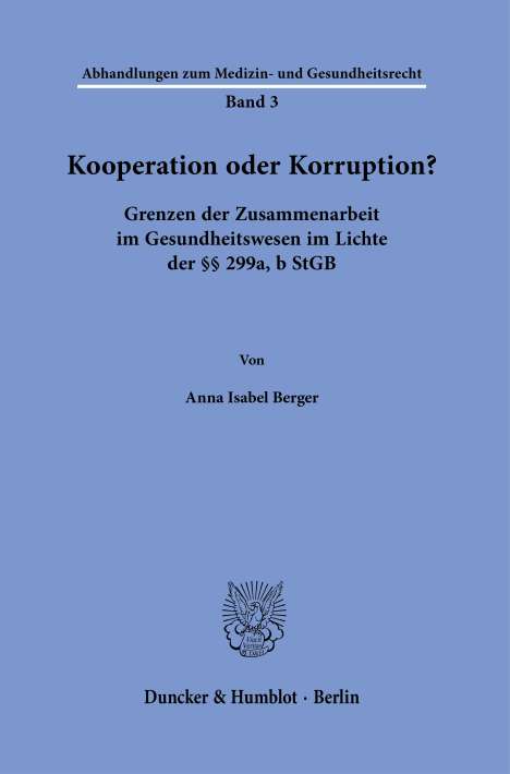 Anna Isabel Berger: Kooperation oder Korruption?, Buch