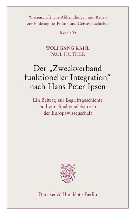 Paul Hüther: Der »Zweckverband funktioneller Integration« nach Hans Peter Ipsen., Buch