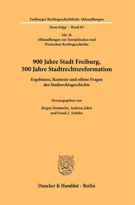 900 Jahre Stadt Freiburg, 500 Jahre Stadtrechtsreformation., Buch