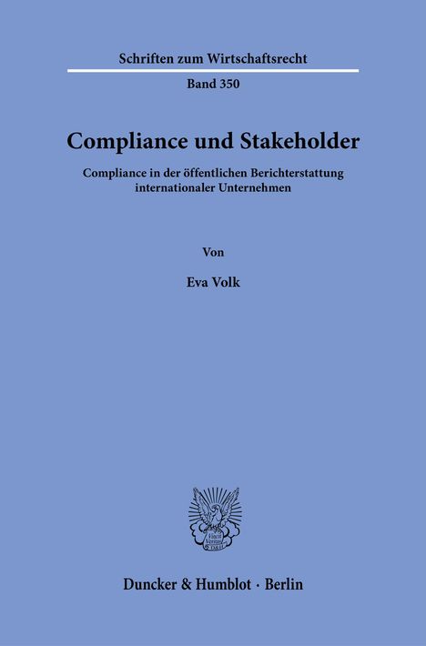 Eva Volk: Compliance und Stakeholder, Buch
