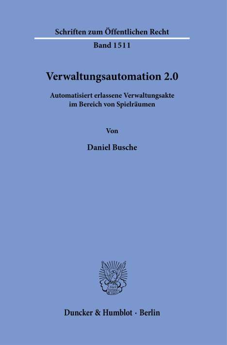 Daniel Busche: Verwaltungsautomation 2.0., Buch