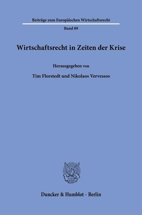 Wirtschaftsrecht in Zeiten der Krise, Buch