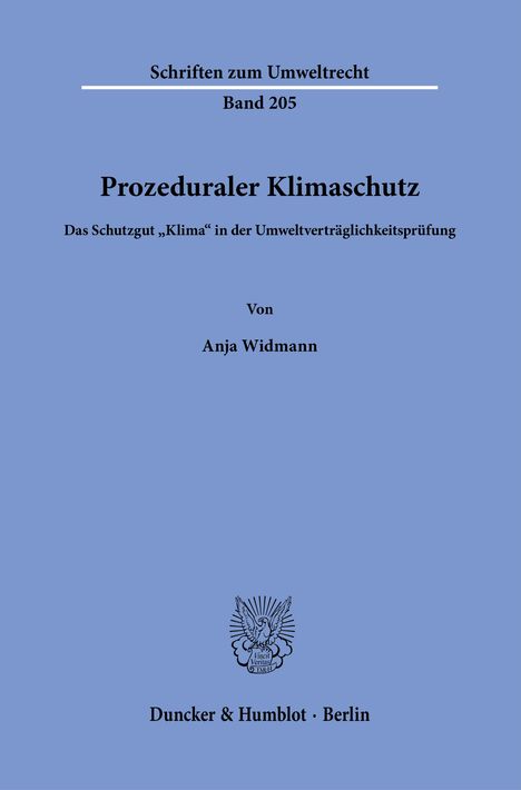 Anja Widmann: Prozeduraler Klimaschutz., Buch