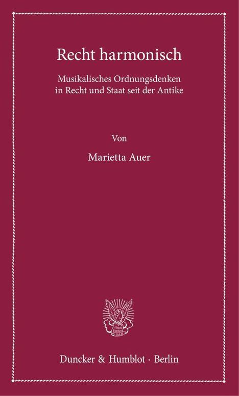 Marietta Auer: Recht harmonisch, Buch