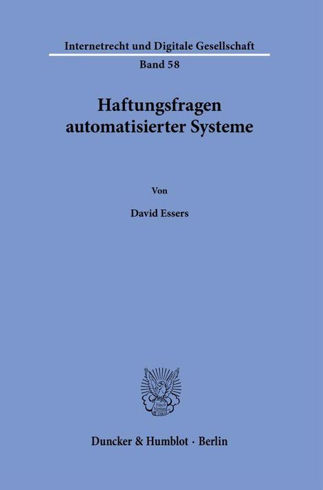 David Essers: Haftungsfragen automatisierter Systeme., Buch