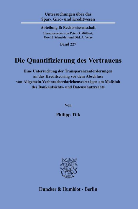 Philipp Tilk: Die Quantifizierung des Vertrauens., Buch