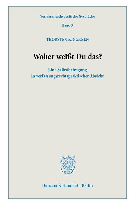 Thorsten Kingreen: Woher weißt Du das?, Buch