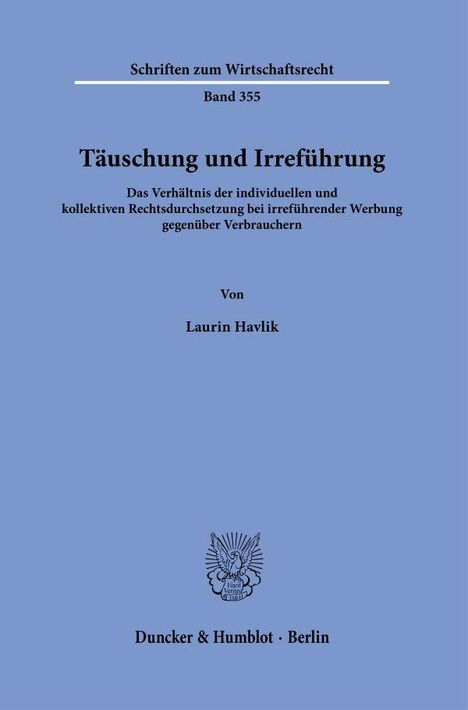 Laurin Havlik: Täuschung und Irreführung, Buch