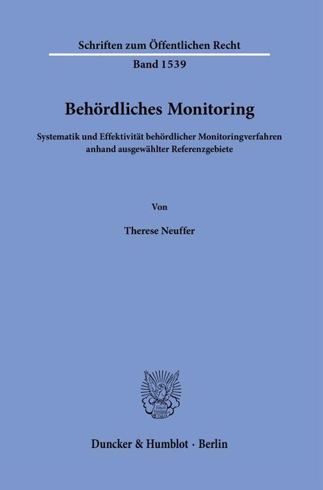 Therese Neuffer: Behördliches Monitoring, Buch
