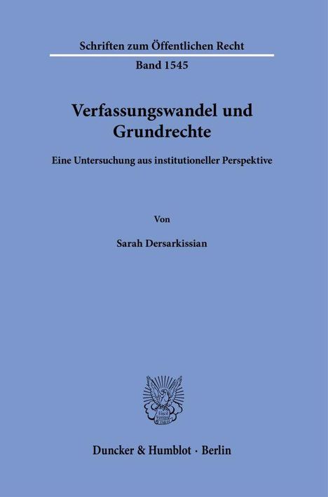 Sarah Dersarkissian: Verfassungswandel und Grundrechte, Buch