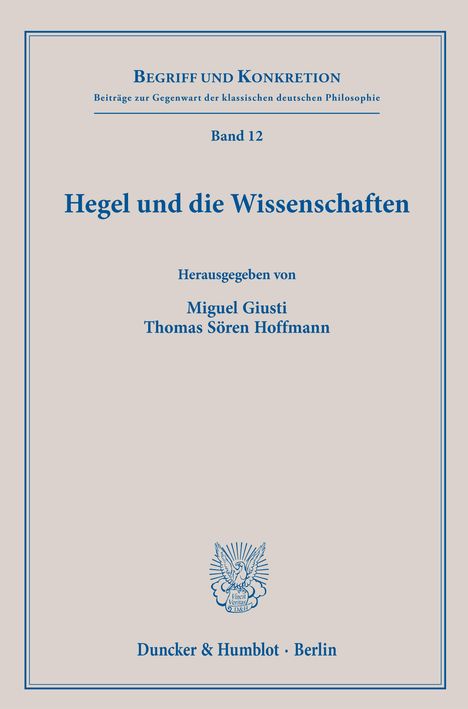 Hegel und die Wissenschaften, Buch