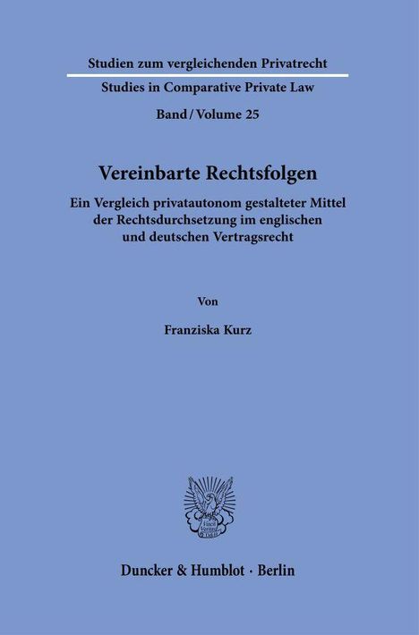 Franziska Kurz: Vereinbarte Rechtsfolgen, Buch