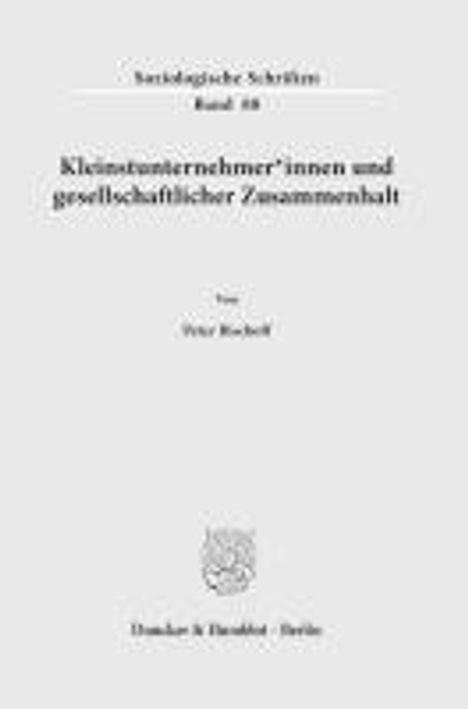 Peter Bischoff: Kleinstunternehmer*innen und gesellschaftlicher Zusammenhalt, Buch