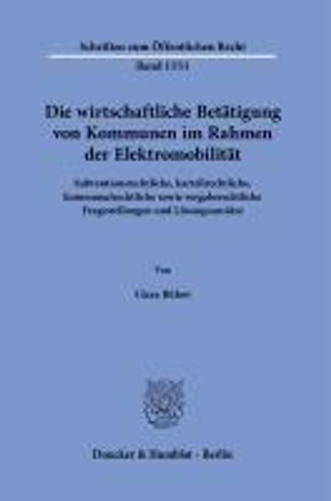 Clara Bülow: Die wirtschaftliche Betätigung von Kommunen im Rahmen der Elektromobilität, Buch