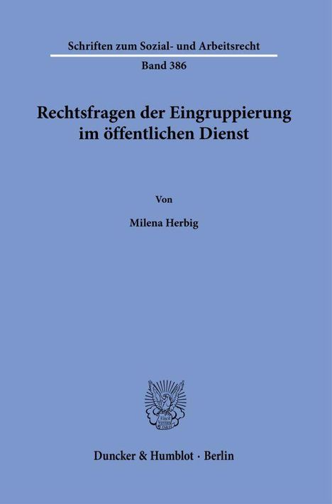 Milena Herbig: Rechtsfragen der Eingruppierung im öffentlichen Dienst, Buch