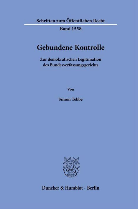 Simon Tebbe: Gebundene Kontrolle, Buch