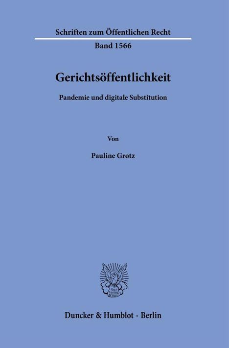 Pauline Grotz: Gerichtsöffentlichkeit, Buch
