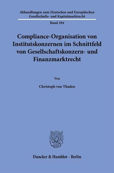 Abhandlungstitel, Bandnummer und Autor auf blauem Hintergrund mit Verlagsnamen und einem Wappenlogo.