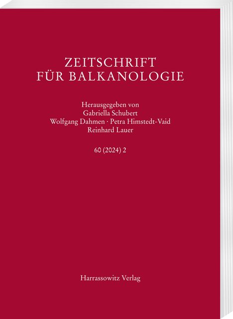 Zeitschrift für Balkanologie 60 (2024) 2, Buch