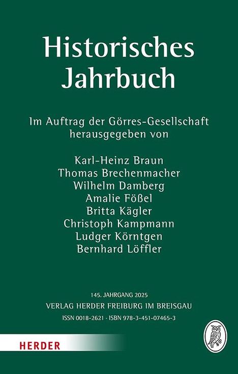 Historisches Jahrbuch 145, Buch