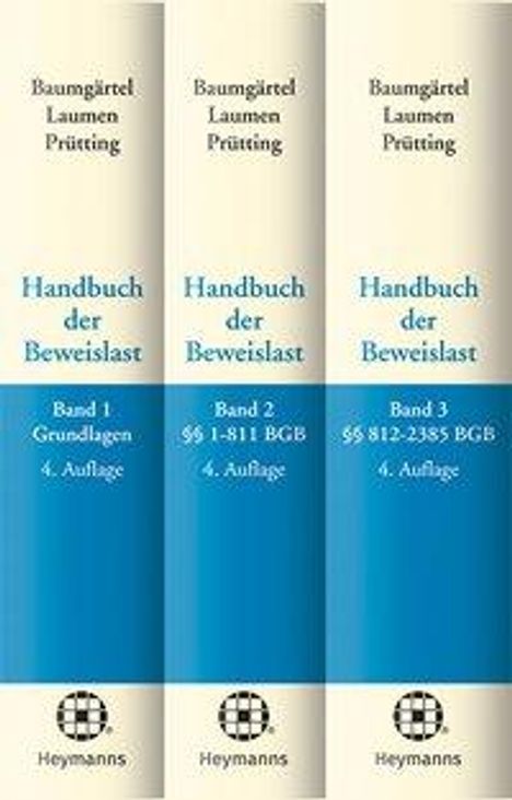 Handbuch der Beweislast / 3 Bde., Buch
